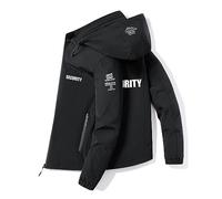 FEegar Giacca Leggera per Uomo e Donna SECURITY Cappotto Cardigan con Cerniera Stampata con Cappuccio Casual Business Top Giacche Sportive(Black,XL)