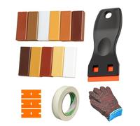 Feegela Kit Riparazione Legno 11 Colori | Stucco per Legno Riempitivo | per Graffi, Crepe e Buchi | Cera Dura per Parquet, Laminato, Mobili, Marmo | Set con Spatola, Lame, Guanti