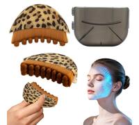 Feegela Spazzola Linfatica Viso,Leopard Print,Setole Morbide in Nylon Small | Massaggiatore Lifting , Spazzola per Drenaggio Linfatico e Contorno Viso, Design Ergonomico per Massaggio Viso