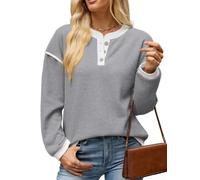 Feegow Camicetta casual in poliestere per le donne Design Color Block | Design con colletto aperto, chiusura frontale con bottoni, motivo a blocchi di colore, vestibilità comoda
