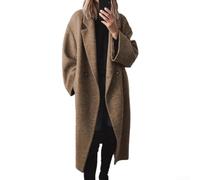 Feegow Cappotto da donna extra lungo taglia M-2XL caldo capispalla | Tessuto misto lana sintetica, morbido al tatto, trattiene efficacemente il calore, ideale per le fredde giornate autunnali e