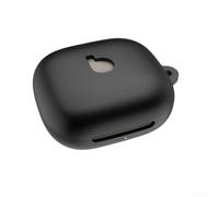 Feegow Custodia in silicone adatta per Beats - per Powerbeats Fit 2025, custodia in silicone con moschettone, custodia protettiva completa antiurto (nero)