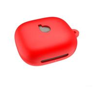 Feegow Custodia in silicone adatta per Beats - per Powerbeats Fit 2025, custodia in silicone con moschettone, custodia protettiva completa antiurto (rosso)