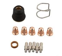 Feegow Kit di 13 pezzi di materiali di consumo per taglierina al plasma per Trafimet S25 S45, include elettrodo PR0110, ugello PD0116-08 da 0,8 mm, coppa scudo PC0116, diffusore PE0106, guida CV0010