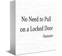 Feehiget Cartello in legno con scritta in inglese "No Need To Pull On A Locked Door" (lingua italiana non garantita)