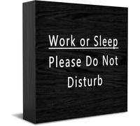 Feehiget Cartello in legno con scritta "Work or Sleep Please Do Not Disturb", decorazione da scrivania, rustica, decorazione da parete, regalo di laurea, 12,7 x 12,7 cm