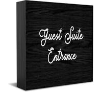 Feehiget Cartello in legno per ingresso della suite per gli ospiti, decorazione da scrivania per ufficio domestico, decorazione per mensole da tavolo, 12,7 x 12,7 cm
