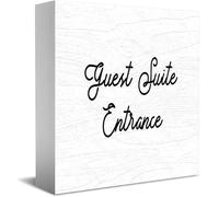 Feehiget Cartello in legno per ingresso della suite per gli ospiti, decorazione da scrivania per ufficio domestico, decorazione per mensole da tavolo, 12,7 x 12,7 cm