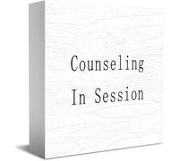 Feehiget Counseling In Session cartello scatola di legno,Decorazione da scrivania per ufficio domestico,Decorazione mensola da tavolo, 12,7 x 12,7 cm