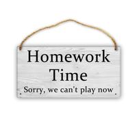 Feehiget Homework Time Sorry, We Can'T Play Now Home Hang Wall Signs, 30,5 x 15,2 cm