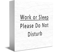 Feehiget Targa classica in legno con scritta "Work or Sleep Please Do Not Disturb", 12,7 x 12,7 cm