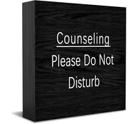 Feehiget Targa in legno con scritta "Counseling Please Do Not Disturb", decorazione da scrivania per casa e ufficio, decorazione per mensole da tavolo, 12,7 x 12,7 cm