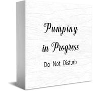 Feehiget Targa in legno con scritta in inglese "Pumping In Progress Do Not Disturb", per casa e ufficio, 12,7 x 12,7