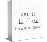 Feehiget Targa in legno con scritta "Mom Is In Class Please Do Not Disturb" (lingua italiana non garantita)
