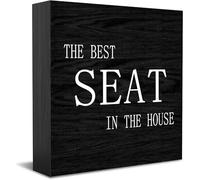Feehiget The Best Seat In The House, cartello in legno, decorazione da scrivania per casa e ufficio, decorazione per mensole da tavolo, 12,7 x 12,7 cm