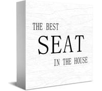 Feehiget The Best Seat In The House Decor - Targa classica in legno, 12,7 x 12,7 cm
