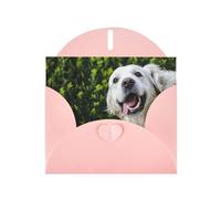 FEEHSP Biglietti d'auguri stampati in carta perlescente Biglietti d'invito per feste da 4 x 6 pollici Biglietti d'auguri vuoti Divertenti Golden Retriever stampati