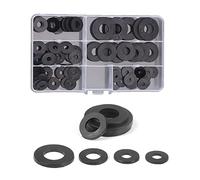 FEEIMOL 110 Pezzi M3 M4 M5 M6 M8 M10 M12 Rondella in Plastica Rondella Piatta in Nylon Kit Assortimento, Nero