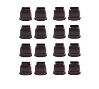 FEEIMOL 16 Pezzi Coprigambe per sedie in Gommini, Feltrini per Sedie per Gambe per Mobili Quadrato, Marrone Scuro (14-19 mm)