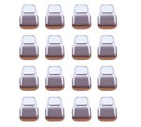 FEEIMOL 16 Pezzi Gommini per Sedie, Coprigambe per sedie, Tappi per Sedie in Gommini, Feltrini per Sedie per Gambe per MobiliQuadrata Trasparente (25-37 mm)