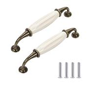 FEEIMOL 2 pezzi Ceramica Maniglie per Armadietti Maniglia per Porta Antico Maniglie per Mobili Cucina Cassetti Armadio Pomelli Manopole Maniglie Cassetto Tiretti 128 mm