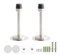 FEEIMOL 2 pezzi Ferma Porta da Muro Fermaporta Esterno o da Interno Proteggi Muro Salvaporta da Casa in Acciaio Inox con Tappino in Gomma Argento 105mm