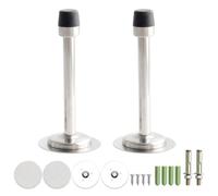 FEEIMOL 2 pezzi Ferma Porta da Muro Fermaporta Esterno o da Interno Proteggi Muro Salvaporta da Casa in Acciaio Inox con Tappino in Gomma Argento 120mm