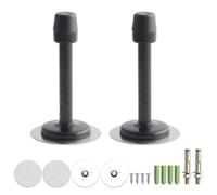 FEEIMOL 2 pezzi Ferma Porta da Muro Fermaporta Esterno o da Interno Proteggi Muro Salvaporta da Casa in Acciaio Inox con Tappino in Gomma Nero 95mm