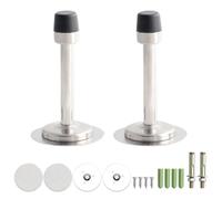 FEEIMOL 2 pezzi Ferma Porta da Muro Fermaporta Esterno o da Interno Proteggi Muro Salvaporta da Casa in Acciaio Inox con Tappino in Gomma Argento 95mm