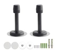 FEEIMOL 2 pezzi Ferma Porta da Muro Fermaporta Esterno o da Interno Proteggi Muro Salvaporta da Casa in Acciaio Inox con Tappino in Gomma Nero 80mm