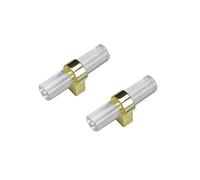FEEIMOL 2 pezzi Maniglie per Armadietti Trasparente Acrilica Maniglie per Mobili Maniglia per Porta Cucina Moderno Comò Armadi Manopole Cassetto Pomelli Oro Foro singolo