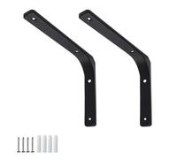 FEEIMOL 2 Pezzi Staffe per Mensole Pesanti Supporto Mensole L Forma 90 Gradi Angolare Staffa Mensola Muro Reggimensola con Viti per Scaffali Casa Cucina Ufficio Nero 10x10cm