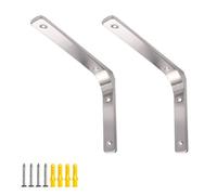 FEEIMOL 2 Pezzi Staffe per Mensole Pesanti Supporto Mensole L Forma 90 Gradi Angolare Staffa Mensola Muro Reggimensola con Viti per Scaffali Casa Cucina Ufficio Argento 25x20cm