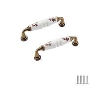 FEEIMOL 4 pezzi Maniglie per Mobili in Ceramica Maniglie per Porte Vintage Maniglie per Arco Maniglia per Armadi Cassetto Porte de Placard Tiretti 96mm