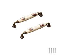 FEEIMOL 4 pezzi Maniglie per Mobili in Ceramica Maniglie per Porte Vintage Maniglie per Arco Maniglia per Armadi Cassetto Porte de Placard Tiretti 128mm