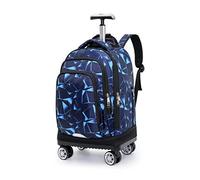 FEEIMOL Zaino con Ruote Girevoli Zaino Trolley Zaino da Viaggio con Ruote per Ragazzi e Ragazze (Blu)