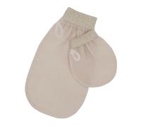 Feel Fine Set di Guanti Esfolianti Turchi - Kese Hammam in 100% Seta di Bozzolo Grezza per Uomo e Donna | Scrubber Esfoliante Artigianale per Doccia, Bagno e Sauna (crema e oro)