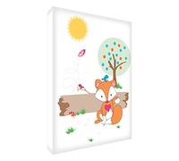 Feel Good Art BC-FOX-A6BLK-12IT Token Decorativo in Acrilico con Levigatura a Diamante con Motivo Signor Volpe nella Foresta, Bianco, 14.8 x 10.5 x 2 cm