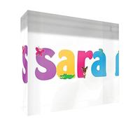 Feel Good Art - Blocco di legno bianco per la cameretta dei bambini, 12,7 x 12,7 cm, colore: Crema