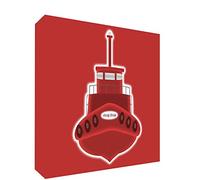 Feel Good Art Boata5Blk-09It Barca Annata Token Decorativo in Acrilico, Levigatura a Diamante, Disegno Illustrativo, Rosso, 14.8x21x2cm