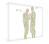 Feel Good Art Gallery - Tela con motivo a coppia di golf, 90 x 60 x 4 cm, XL, multicolore