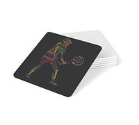 Feel Good Art-Lucida-Sottobicchiere con scritta in lingua inglese, motivo: giocatore di Tennis, multicolore sui toni, colore: nero