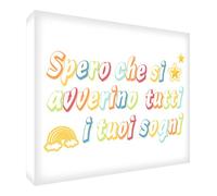 Feel Good Art MAYDR-A5BLK-15IT Quadro su Tela da Muro in Moderno Stile Tipografico con Testo Spero Che Si Avverino Tutti i Tuoi Sogni, Multicolore, 21 x 14 x 2 cm