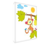 Feel Good Art MK128-12IT Quadro su Tela da Muro, Disegno Scimmia Dispettosa Appesa all'Albero, 30x20 cm