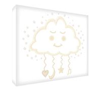 Feel Good Art Nuage Happy - Blocco regalo per la nascita, decorativo, in acrilico/trasparente, 10,5 x 7,4 x 2 cm, colore: beige