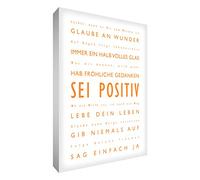 Feel Good Art Siis Positif - Tela da parete in stile moderno, tipografico, 40 x 30 cm, colore: Arancione/Bianco