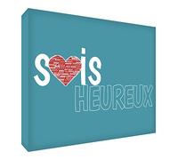 Feel Good Art Sois Heureux - Blocco decorativo in acrilico trasparente lucido come diamante, 14,8 x 10,5 x 2 cm, colore: Verde anatra