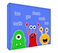 Feel Good Art - Stampa su tela, soggetto: mostri indici, 91 x 60 x 4 cm, colore: Blu