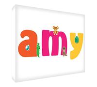 Feel Good Art - Statuetta decorativa per bambini, con motivo a rombi, 10,5 x 15 x 2 cm, misura media, Lhv-Amy)