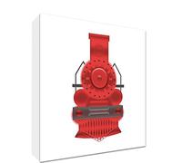 Feel Good Art Tela su Cornice con Fronte Solido in Stile Illustrazione Moderno Treno d'Epoca Rosso/Bianco 10,5 x 14,8 x 2 cm Piccolo